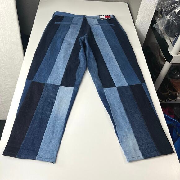 Tommy Remixed Patchwork Jeans Tommy Hilfiger Size 3 (16) 35inX27.5in High Rise - Picture 5 of 16
